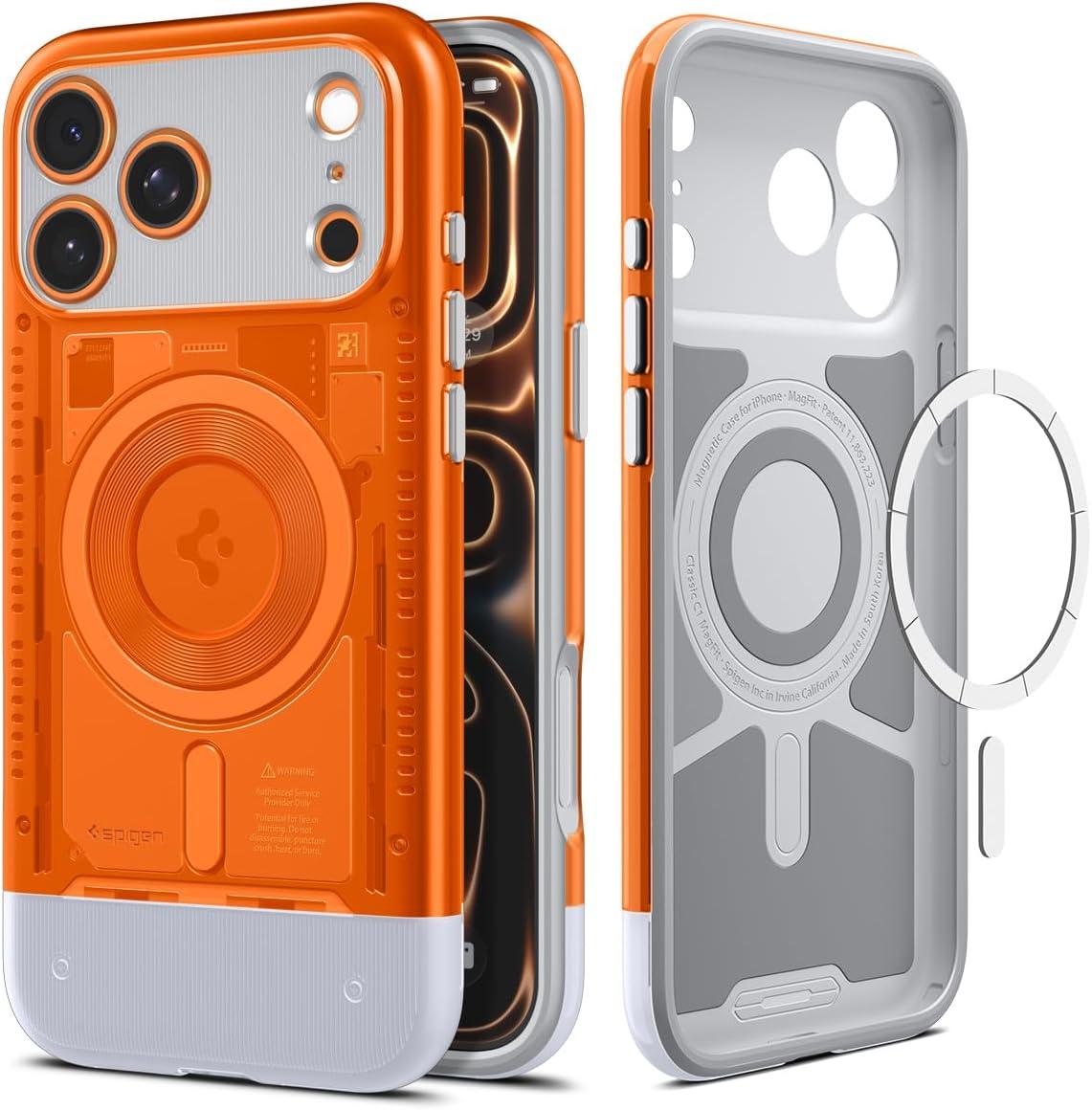 imageSpigen for iPhone 17 Pro Max Case Classic C1 MagFit TPU Covered Camera Control Compatible with MagSafe TangerineTangerine