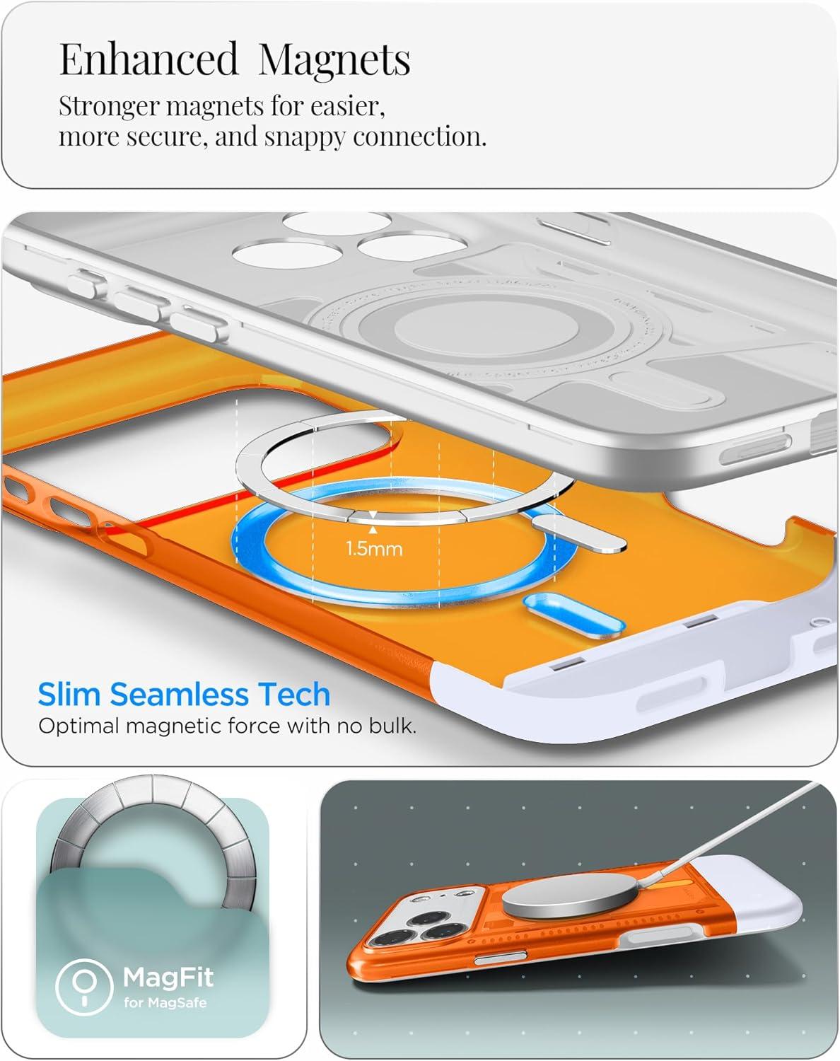 imageSpigen for iPhone 17 Pro Max Case Classic C1 MagFit TPU Covered Camera Control Compatible with MagSafe TangerineTangerine
