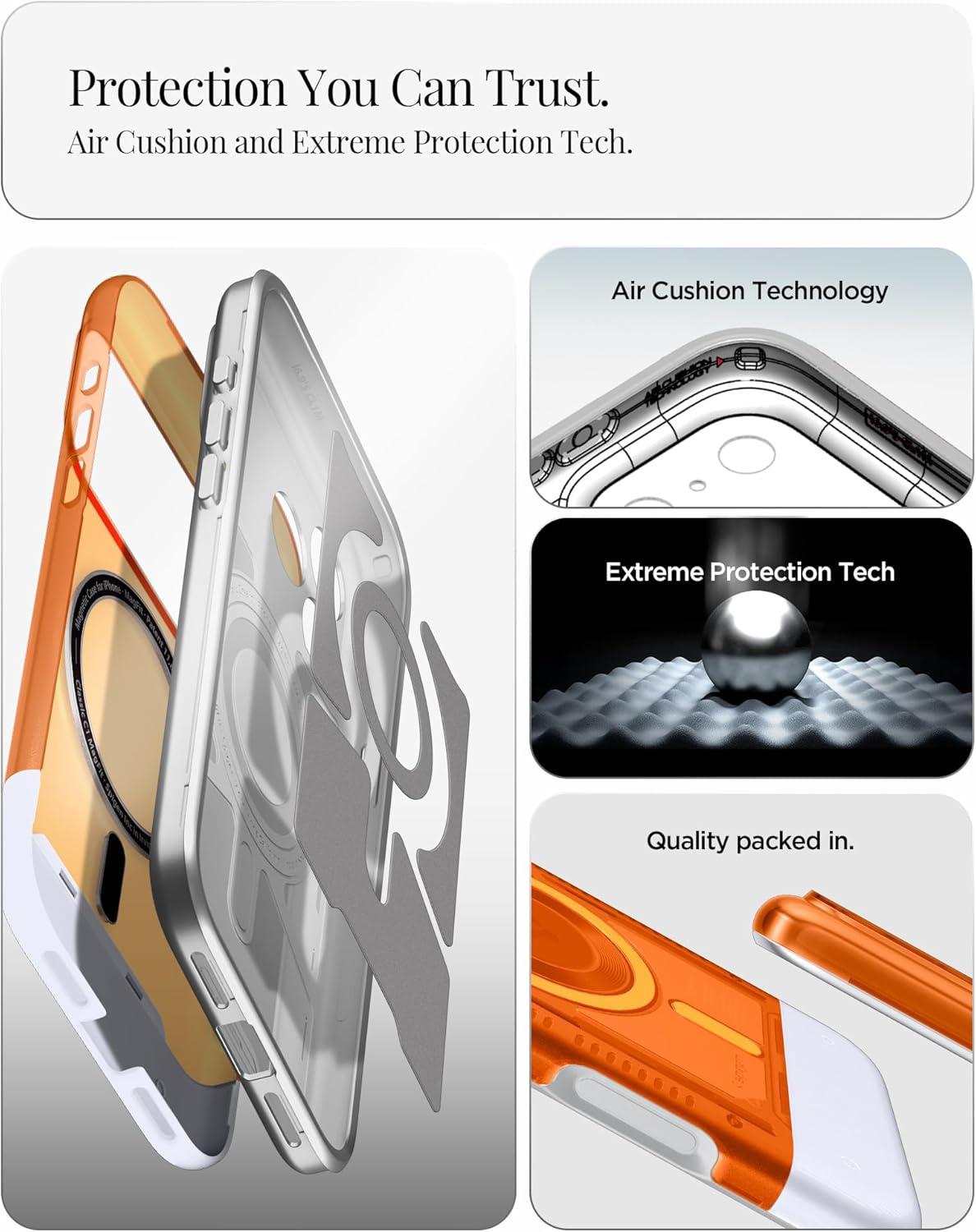 imageSpigen for iPhone 17 Pro Max Case Classic C1 MagFit TPU Covered Camera Control Compatible with MagSafe TangerineTangerine