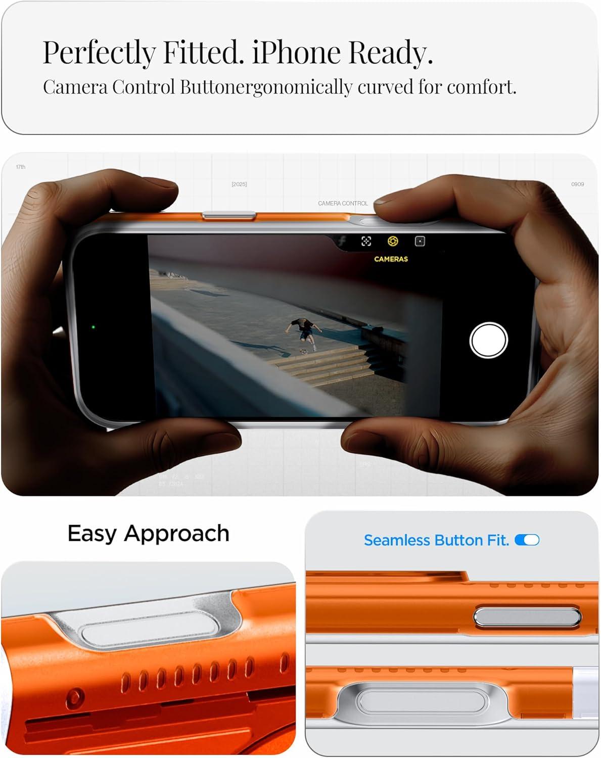 imageSpigen for iPhone 17 Pro Max Case Classic C1 MagFit TPU Covered Camera Control Compatible with MagSafe TangerineTangerine