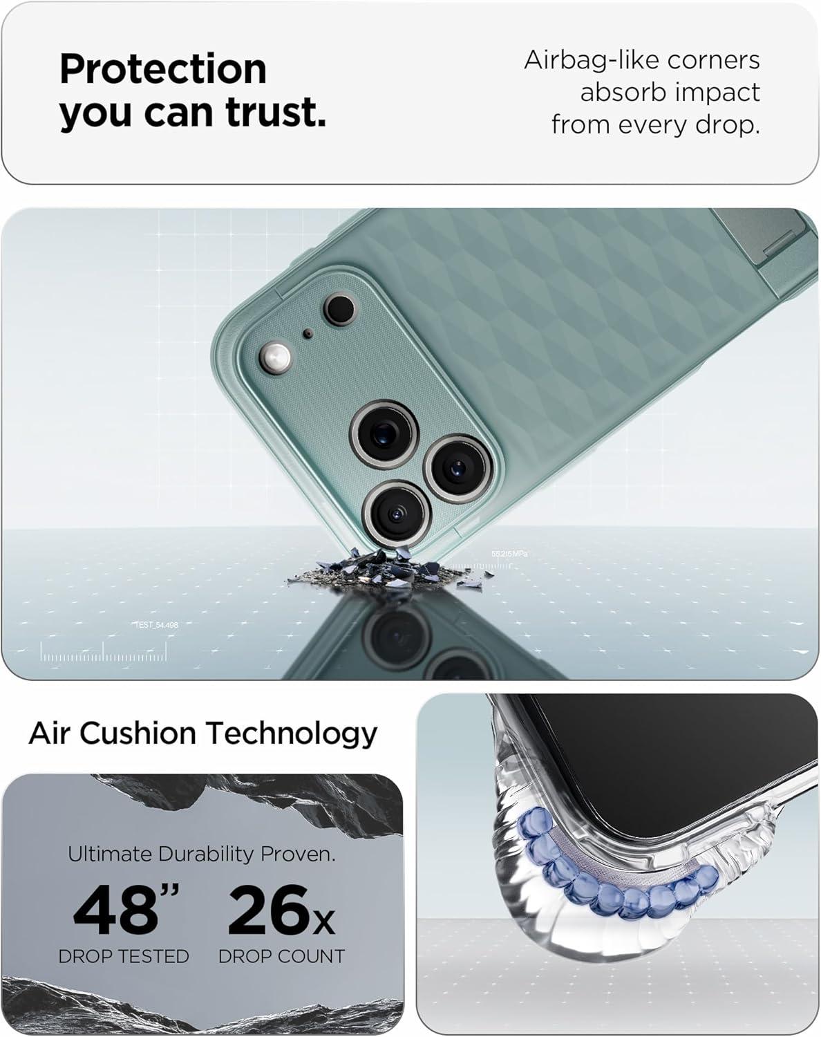 imageSpigen for iPhone 17 Pro Max Case Parallax S MagFit TPU Covered Camera Control Kickstand Compatible with MagSafe Sage GreenSage Green