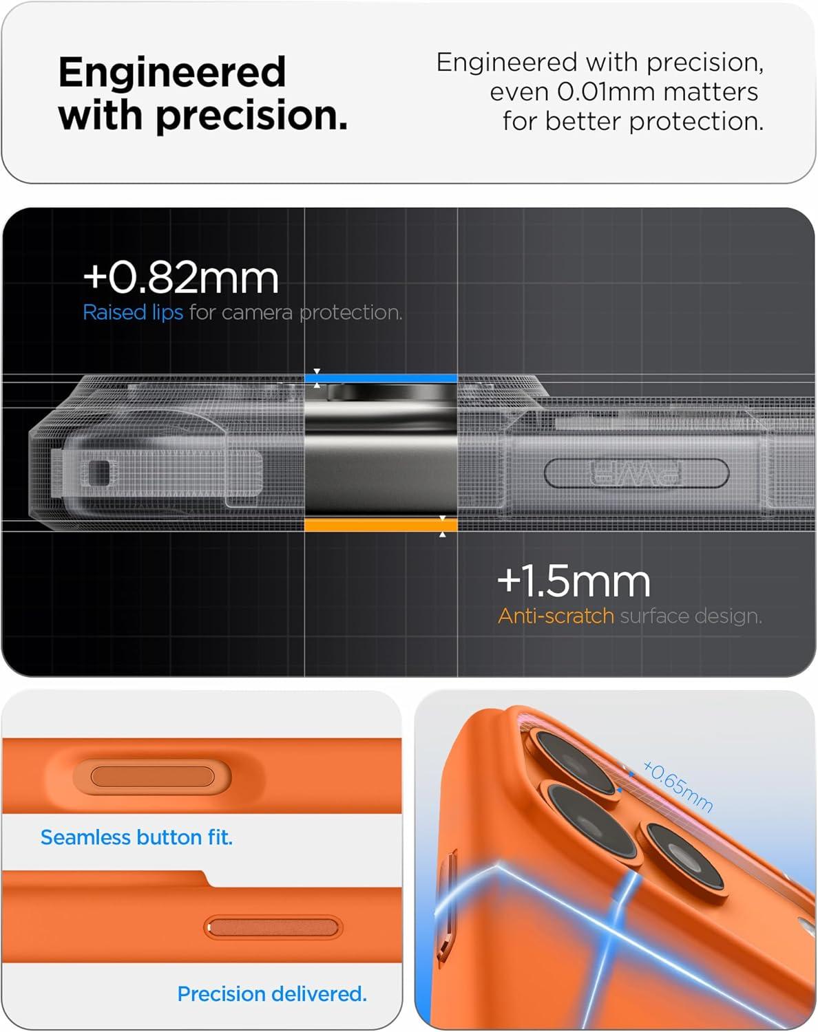 imageSpigen for iPhone 17 Pro Max Case Silicone Fit MagFit Compatible with MagSafe StoneCosmic Orange