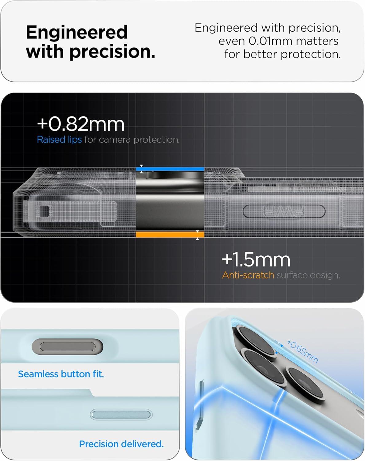 imageSpigen for iPhone 17 Pro Max Case Silicone Fit MagFit Compatible with MagSafe StoneMute Blue