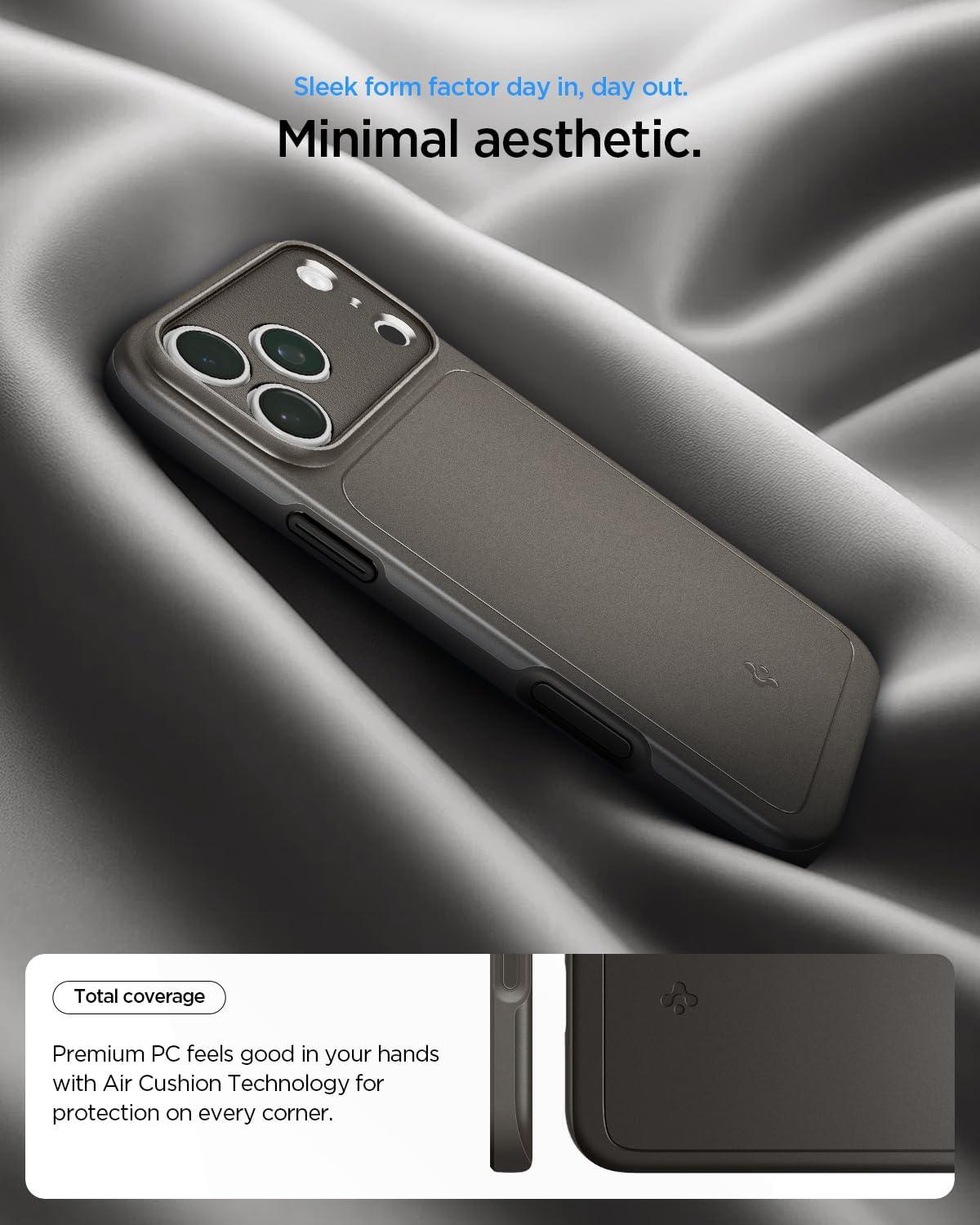 imageSpigen for iPhone 17 Pro Max Case Thin Fit MagFit TPU Covered Camera Control Compatible with MagSafe BlackGunmetal