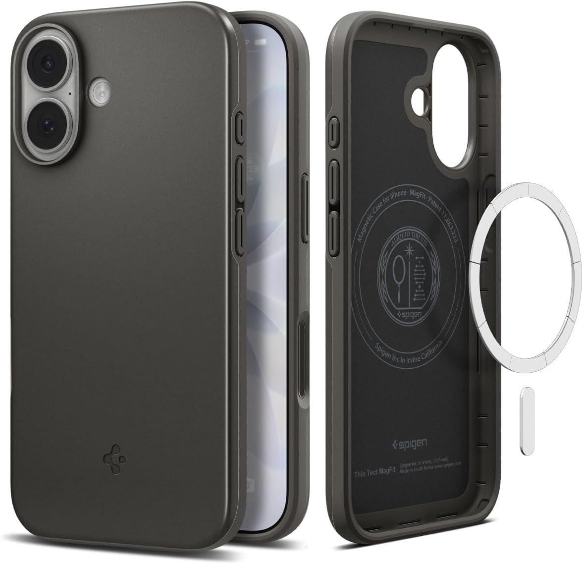 imageSpigen for iPhone 17 Pro Max Case Thin Fit MagFit TPU Covered Camera Control Compatible with MagSafe BlackGunmetal