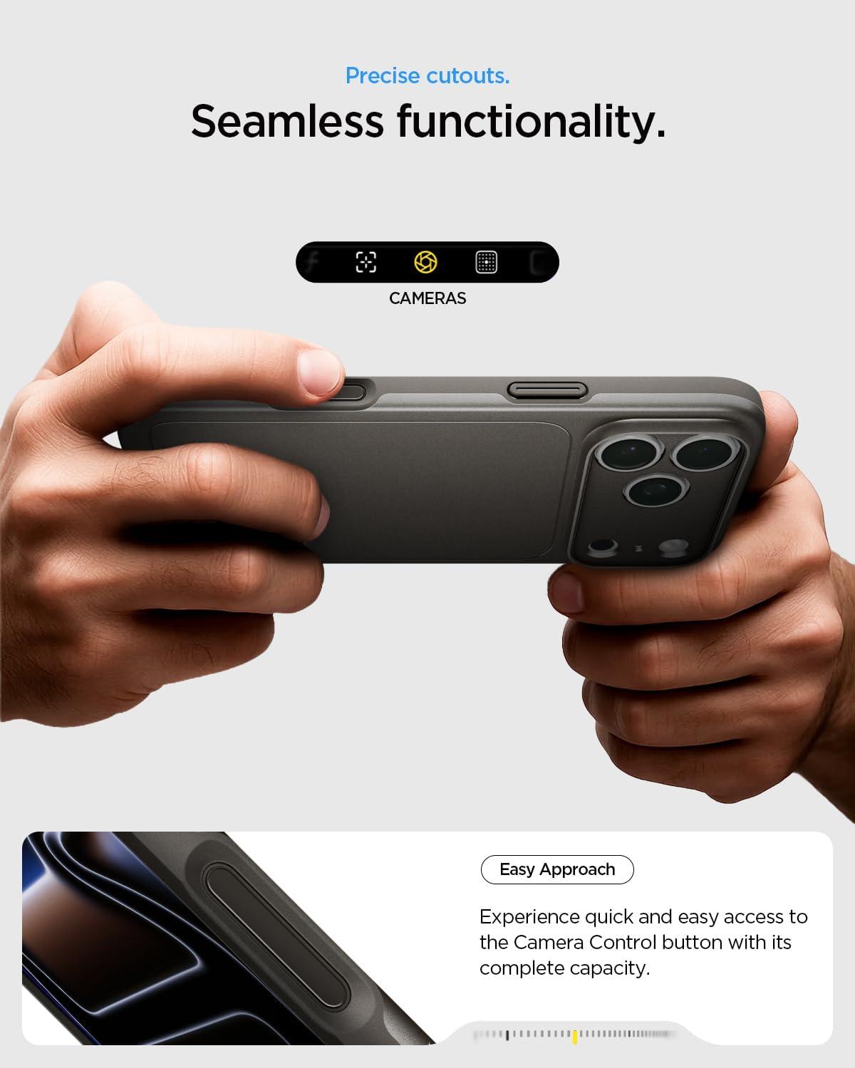 imageSpigen for iPhone 17 Pro Max Case Thin Fit MagFit TPU Covered Camera Control Compatible with MagSafe BlackGunmetal