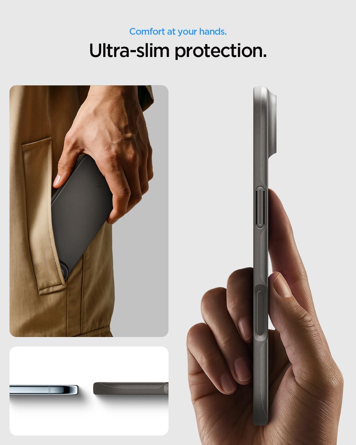 imageSpigen for iPhone 17 Pro Max Case Thin Fit MagFit TPU Covered Camera Control Compatible with MagSafe BlackGunmetal