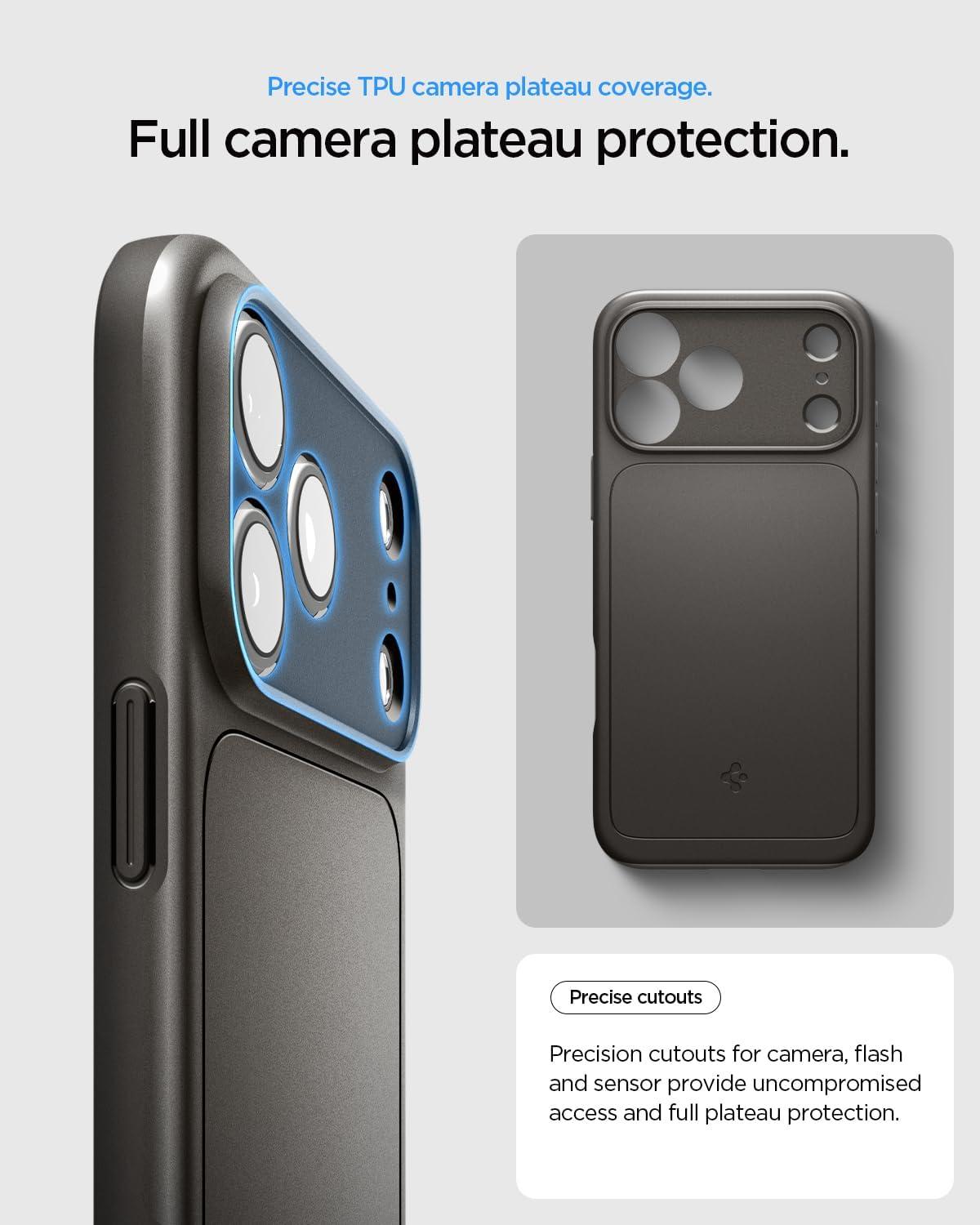 imageSpigen for iPhone 17 Pro Max Case Thin Fit MagFit TPU Covered Camera Control Compatible with MagSafe BlackGunmetal