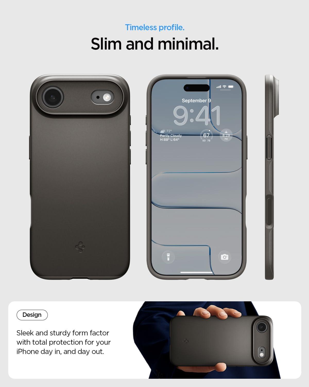 imageSpigen for iPhone 17 Pro Max Case Thin Fit MagFit TPU Covered Camera Control Compatible with MagSafe BlackGunmetal