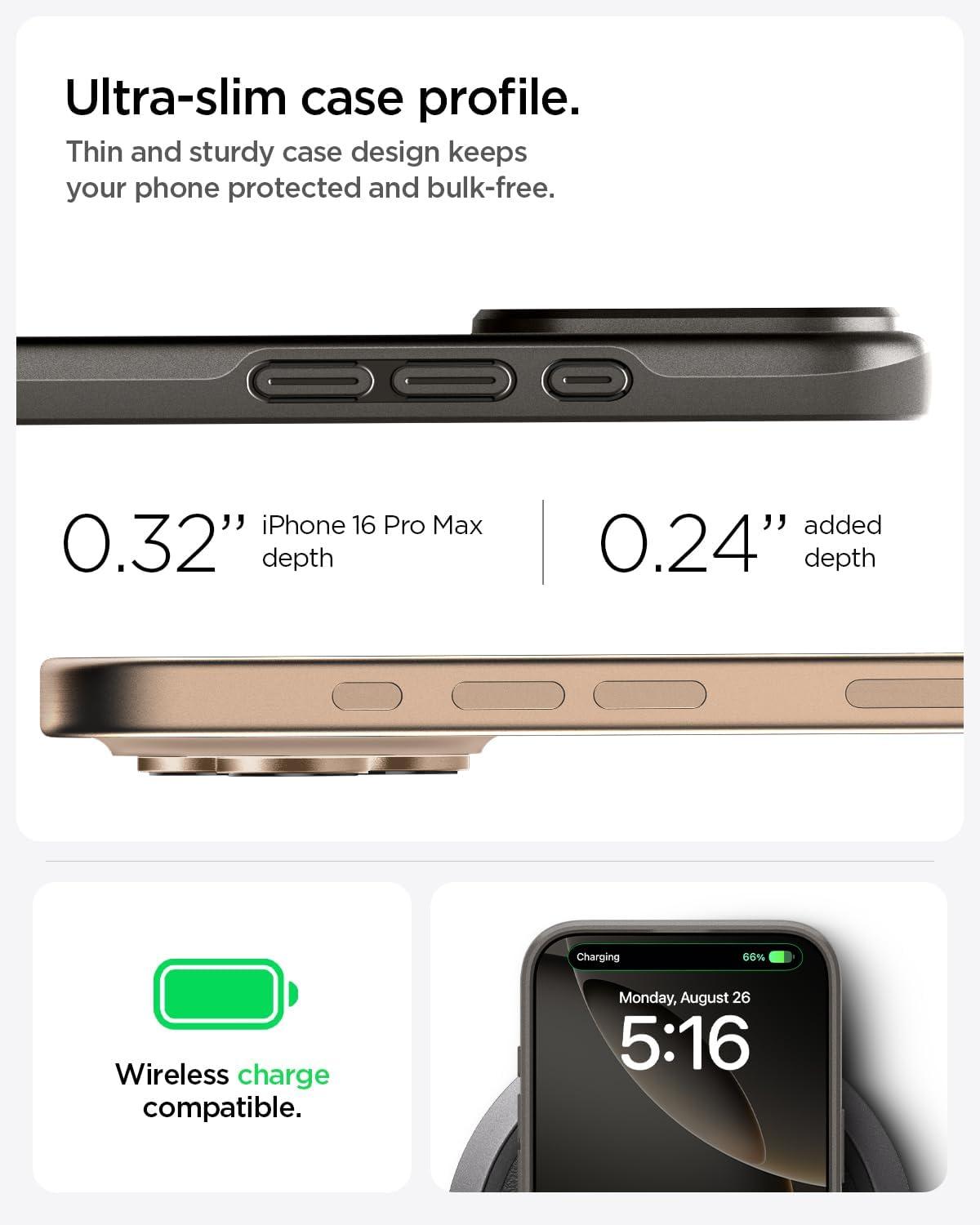 imageSpigen for iPhone 17 Pro Max Case Thin Fit MagFit TPU Covered Camera Control Compatible with MagSafe BlackGunmetal