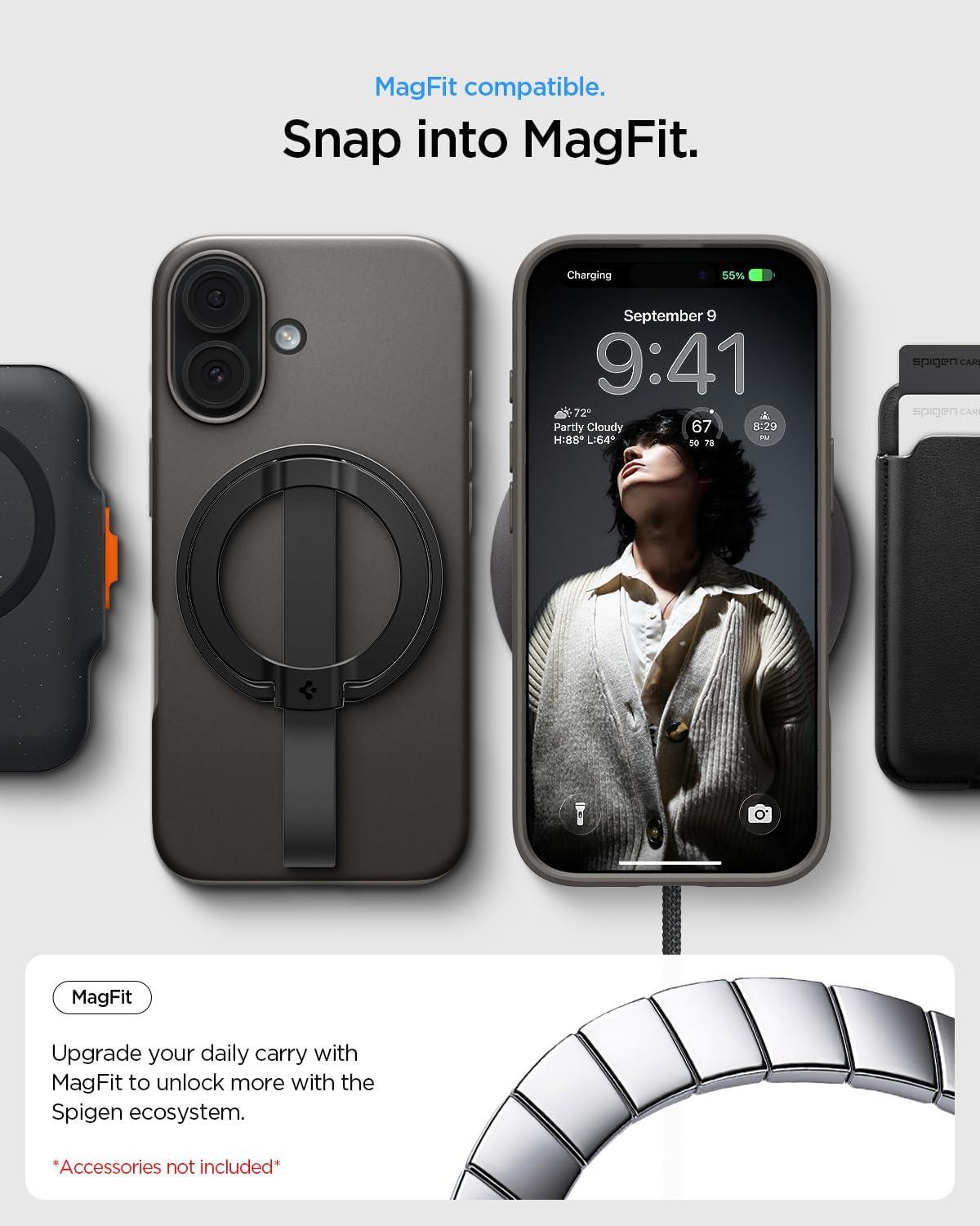 imageSpigen for iPhone 17 Pro Max Case Thin Fit MagFit TPU Covered Camera Control Compatible with MagSafe BlackGunmetal