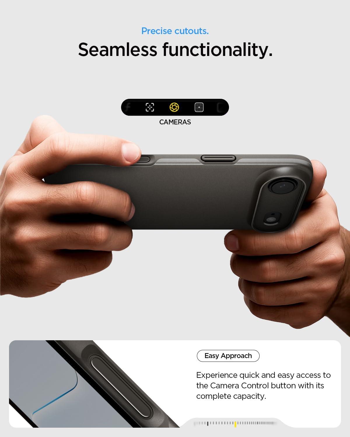 imageSpigen for iPhone 17 Pro Max Case Thin Fit MagFit TPU Covered Camera Control Compatible with MagSafe BlackGunmetal