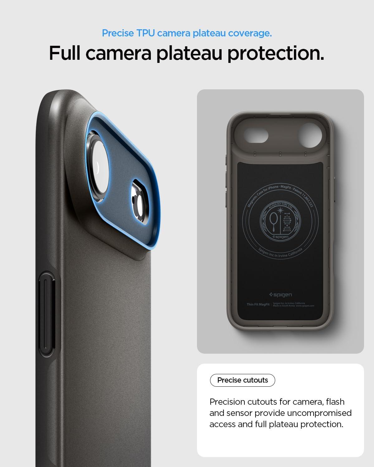 imageSpigen for iPhone 17 Pro Max Case Thin Fit MagFit TPU Covered Camera Control Compatible with MagSafe BlackGunmetal