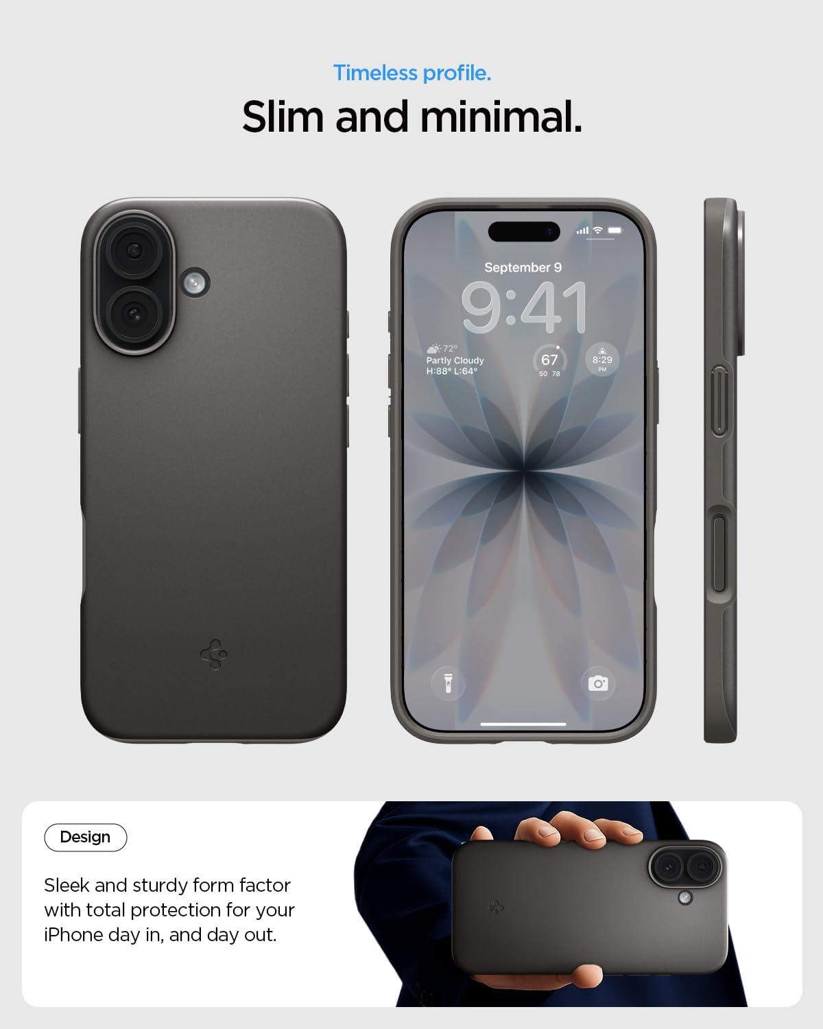 imageSpigen for iPhone 17 Pro Max Case Thin Fit MagFit TPU Covered Camera Control Compatible with MagSafe BlackGunmetal