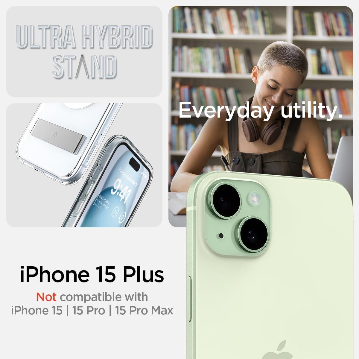 imageSpigen for iPhone 17 Pro Max Case Ultra Hybrid S MagFit TPU Covered Camera Control Kickstand Compatible with MagSafe Clear WhiteCrystal Clear