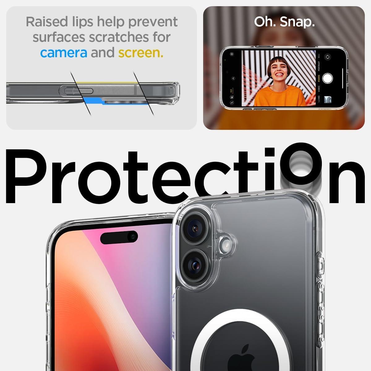 imageSpigen for iPhone 17 Pro Max Case Ultra Hybrid S MagFit TPU Covered Camera Control Kickstand Compatible with MagSafe Clear WhiteCrystal Clear