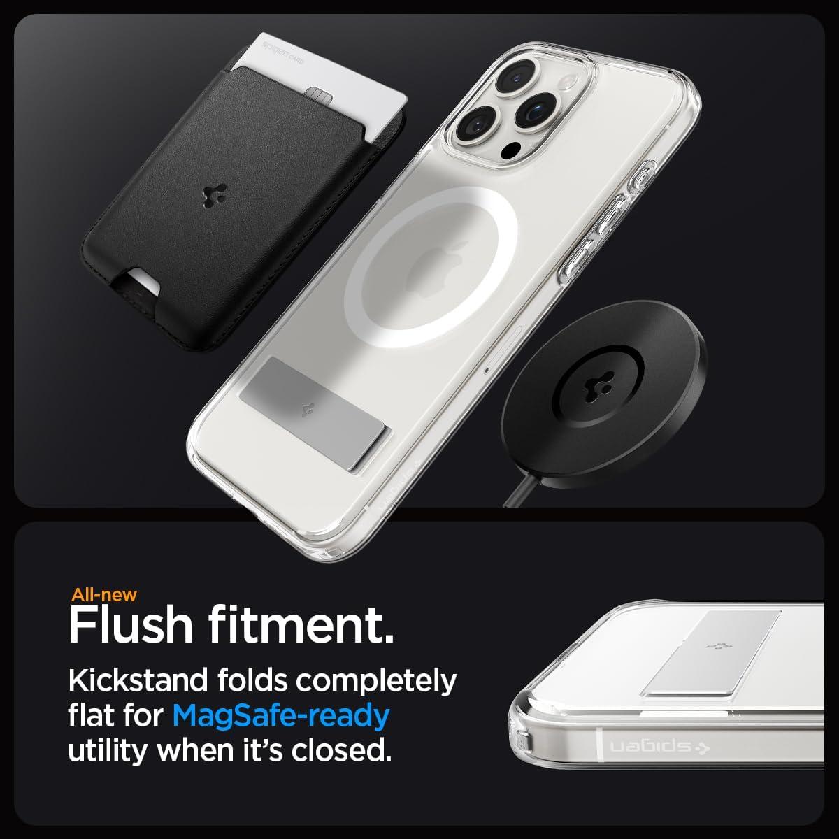 imageSpigen for iPhone 17 Pro Max Case Ultra Hybrid S MagFit TPU Covered Camera Control Kickstand Compatible with MagSafe Clear WhiteCrystal Clear