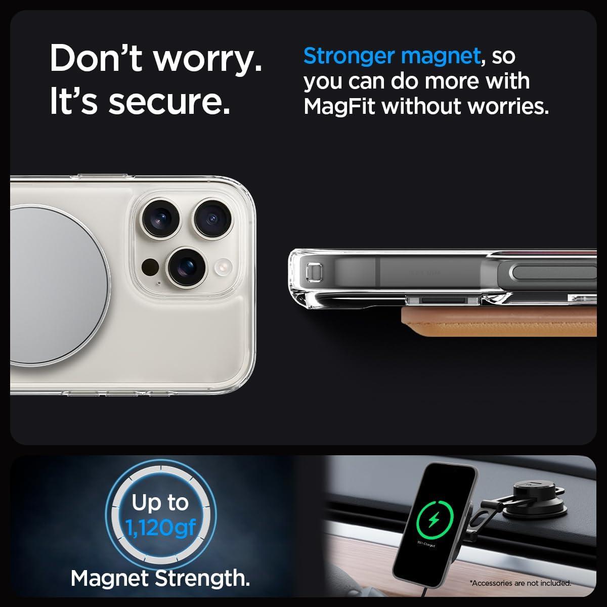 imageSpigen for iPhone 17 Pro Max Case Ultra Hybrid S MagFit TPU Covered Camera Control Kickstand Compatible with MagSafe Clear WhiteCrystal Clear