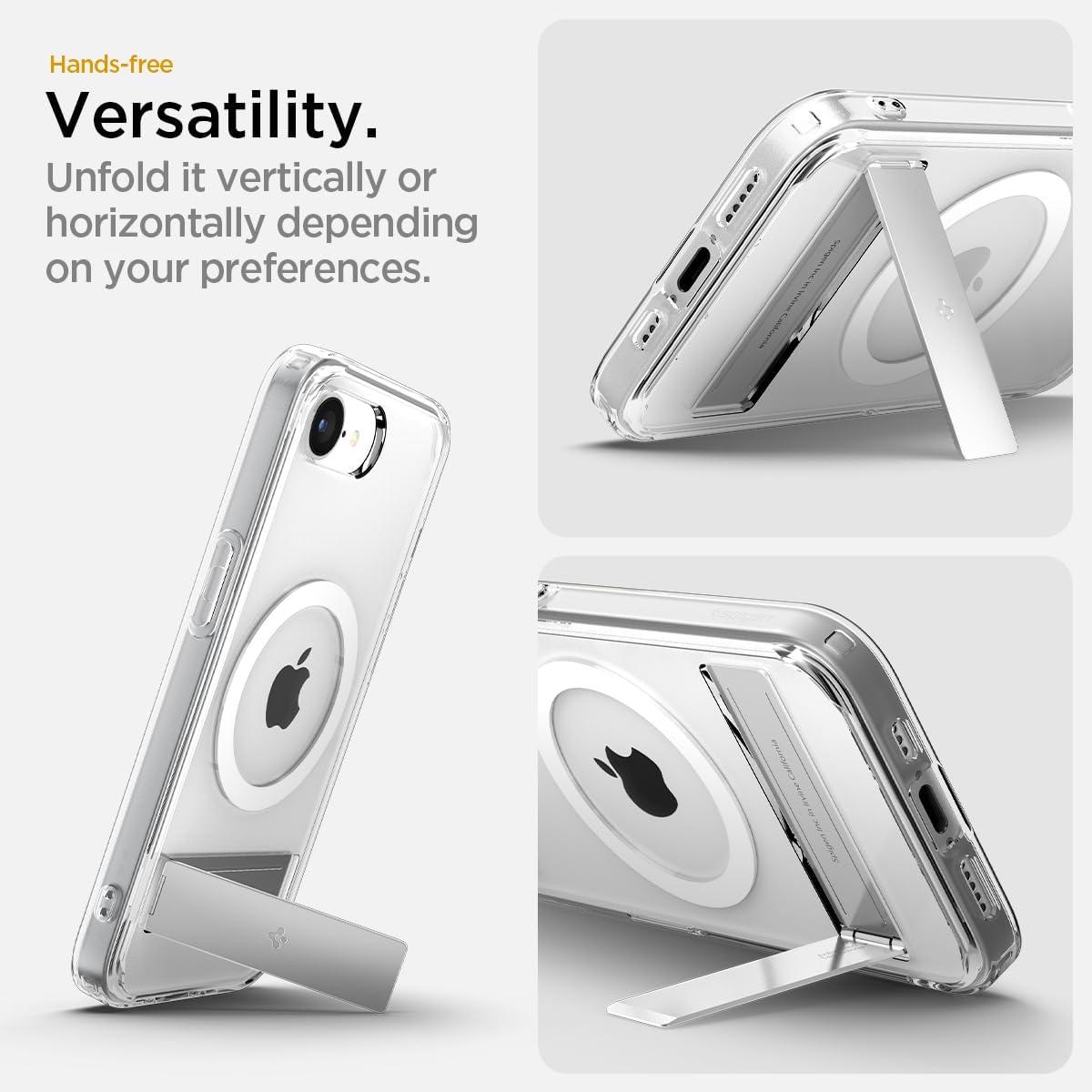 imageSpigen for iPhone 17 Pro Max Case Ultra Hybrid S MagFit TPU Covered Camera Control Kickstand Compatible with MagSafe Clear WhiteCrystal Clear