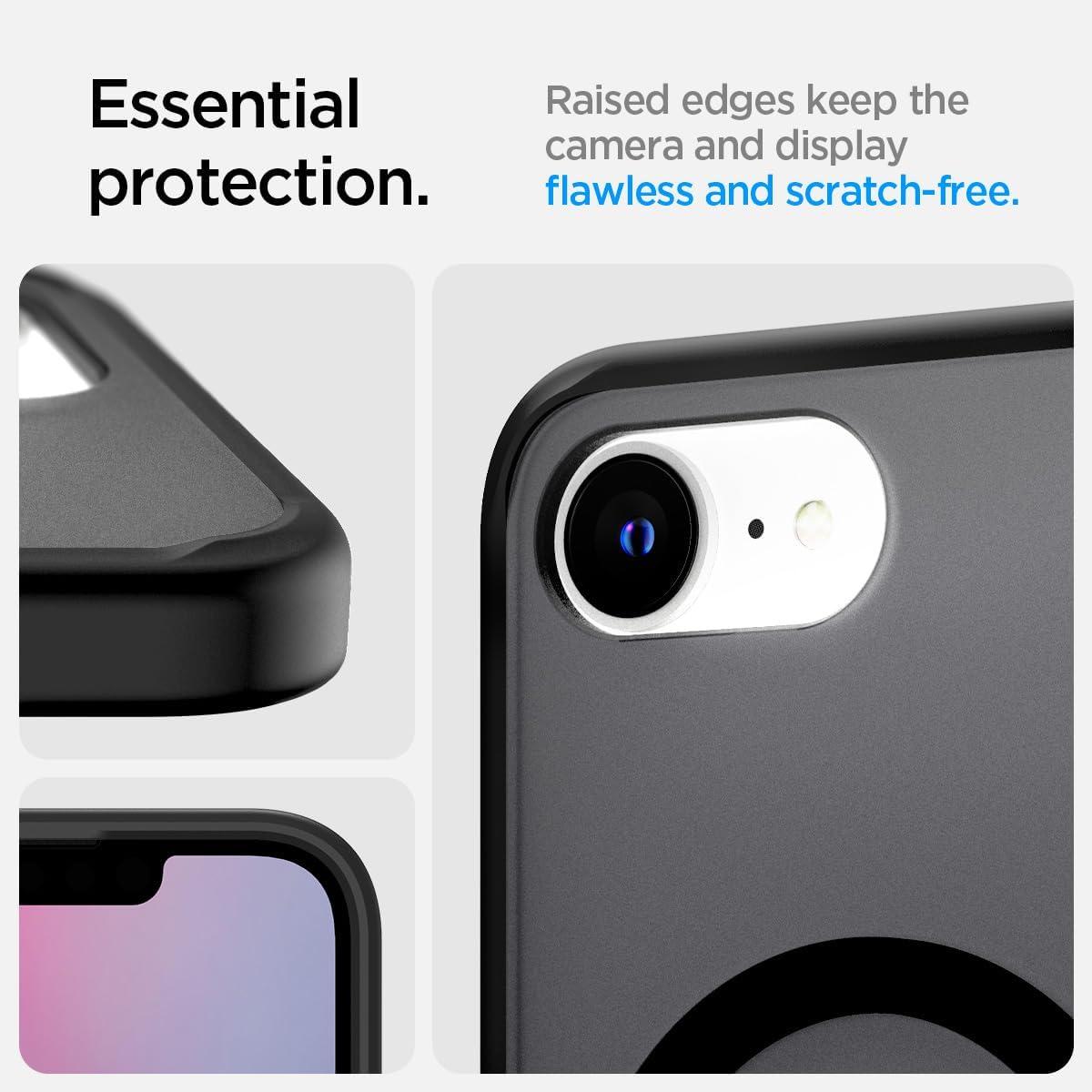 imageSpigen for iPhone 17 Pro Max Case Ultra Hybrid S MagFit TPU Covered Camera Control Kickstand Compatible with MagSafe Clear WhiteFrost Black