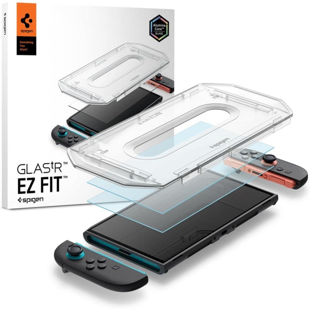 imageSpigen AluminaCore Screen Protector Tempered Glass GlasTR EZ Fit designed for Nintendo Switch 2 2 Pack 9H Hardness AluminumEnhanced DurabilityNintendo Switch 2