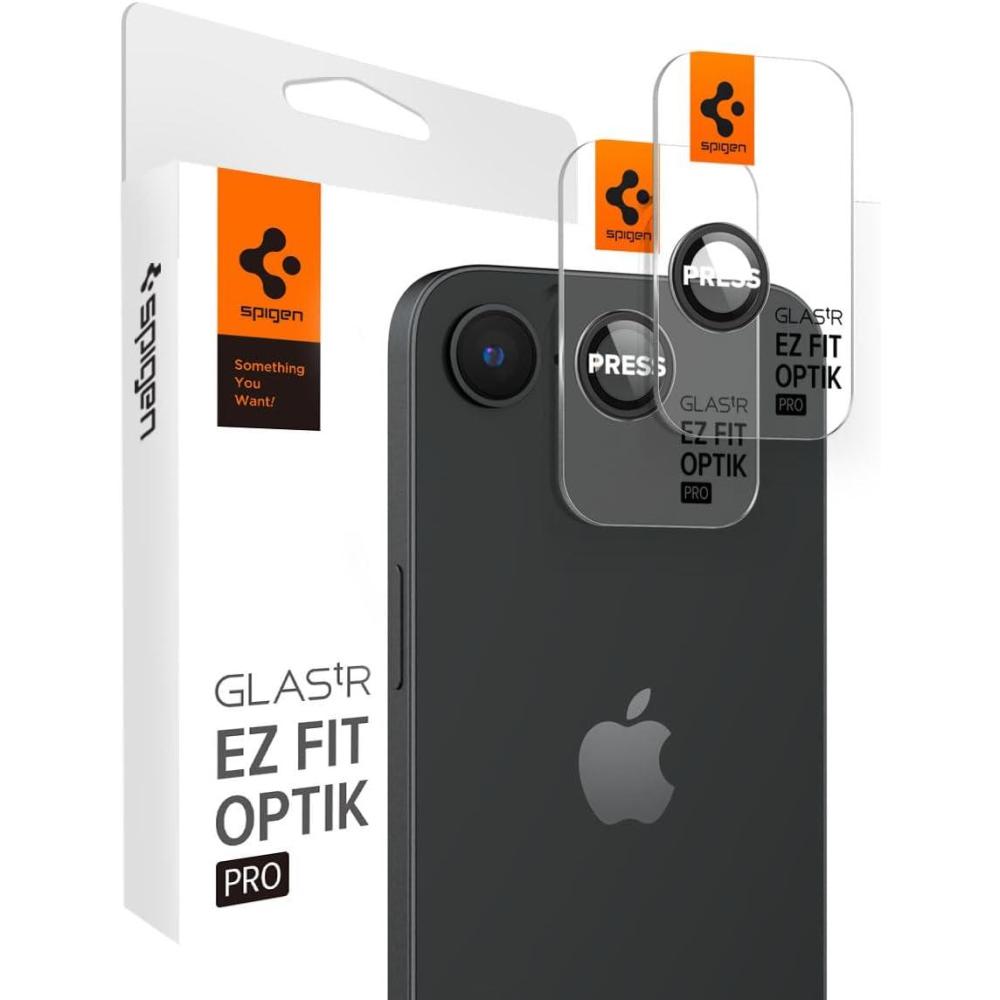 imageSpigen Camera Lens Screen Protector GlasTR Optik Pro designed for iPhone 16e Black 2 Pack