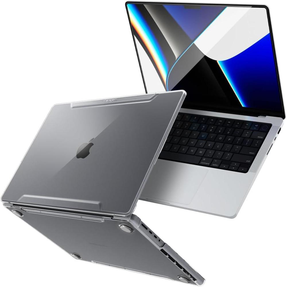 imageSpigen MacBook Pro 14 Thin Fit Crystal Clear amp MacP14 GlastR Slim FCBlackTape1P