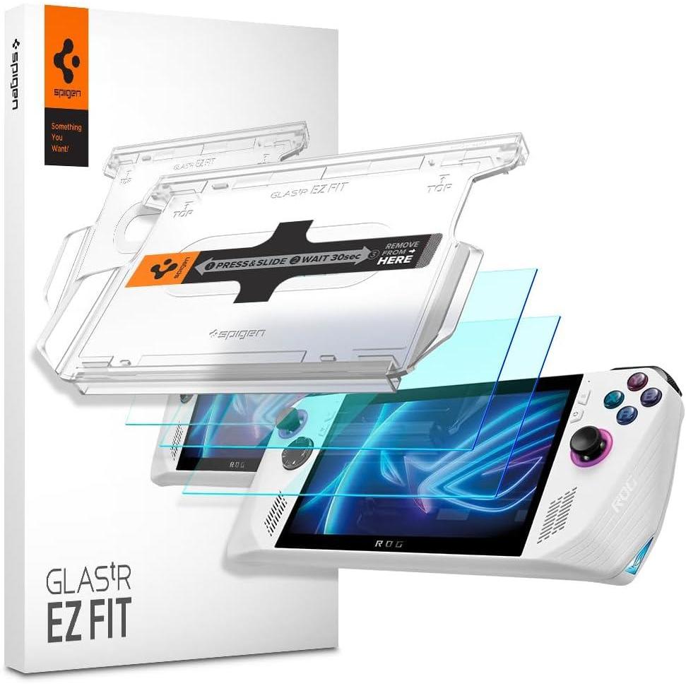 imageSpigen Tempered Glass Screen Protector GlasTR EZ FIT designed for ASUS ROG Ally  2 Pack Not compatible with ROG Xbox Ally