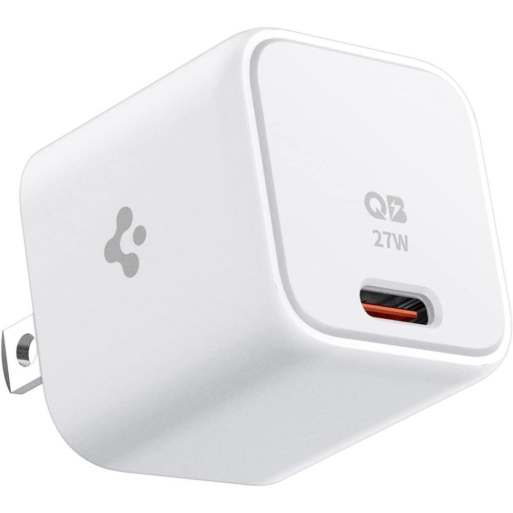 imageSpigen for USB C Charger 27W Wall Charger 25W Super Fast Charger Type CUSBC PD PPS Charging Compatible with Galaxy S25 S24 S23 S21 Series FE Z Fold Flip iPhone 17 16 15 14 iPad M4 iPad Air M2White 27W