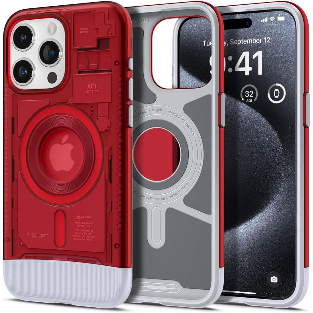 imageSpigen for iPhone 17 Pro Max Case Classic C1 MagFit TPU Covered Camera Control Compatible with MagSafe  TangerineRuby