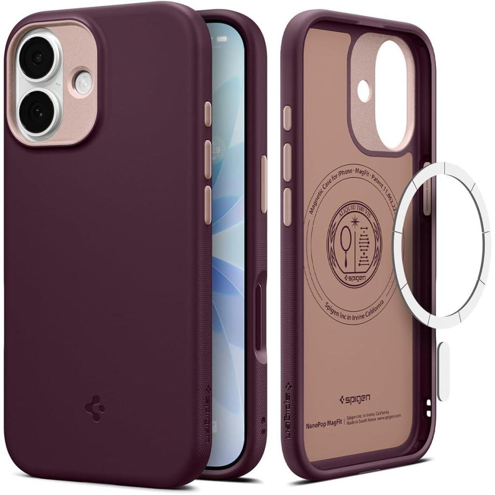 imageSpigen for iPhone 17 Pro Max Case Nano Pop MagFit TPU Covered Camera Control Compatible with MagSafe  Black SesameBurgundy Bean
