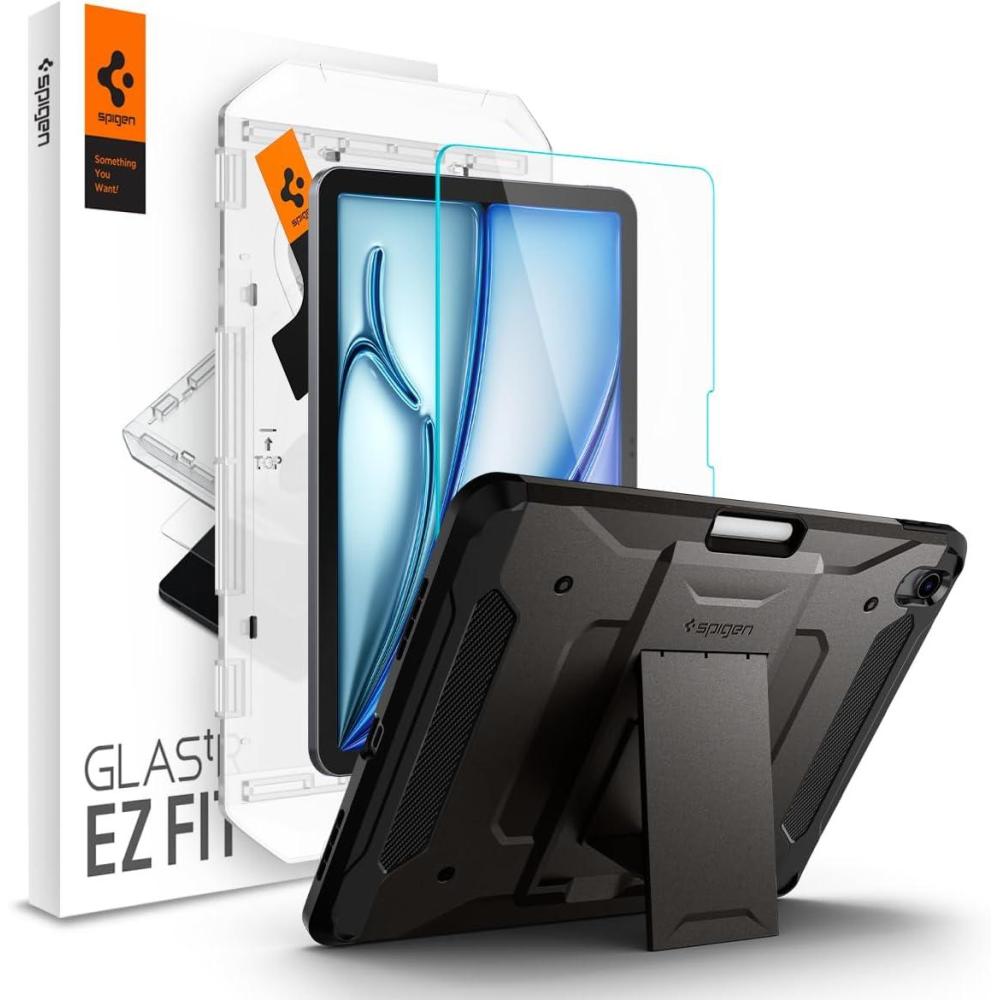imageSpigen iPad Air 11 Tough Armor Gunmetal amp Spigen iPad Air 11 GlastR EZ Fit