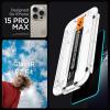 Spigen AluminaCore Tempered Glass Screen Protector [Glas.tR EZ Fit – Privacy] designed for iPhone 17 Pro | iPhone 17 | iPhone 16 Pro [2 Pack] 9H+ Hardness, Aluminum-Enhanced Durability | Tempered Glass, Privacy(iPhone 15 Pro Max)