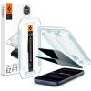 Spigen AluminaCore Tempered Glass Screen Protector [Glas.tR EZ Fit – Privacy] designed for iPhone 17 Pro | iPhone 17 | iPhone 16 Pro [2 Pack] 9H+ Hardness, Aluminum-Enhanced Durability | Tempered Glass, Privacy(iPhone 17 Pro | iPhone 17 | iPhone 16 Pro)