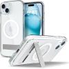 Spigen for iPhone 17 Pro Max Case, Ultra Hybrid S MagFit [TPU Covered Camera Control] [Kickstand] [Compatible with MagSafe] – Clear White(Crystal Clear)