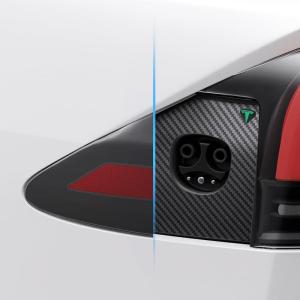 Spigen TapShield Protective Film and Wrap Set Designed for Tesla Model X Charge Port with All-in-One Installation Kit (Scratch-Free PPF) (Carbon Edition) [Compatible with Model X 2023 and After](Tesla Model X)