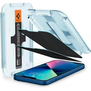 Spigen Tempered Glass Screen Protector [GlasTR EZ FIT – Privacy] Designed for iPhone 13 Mini – 2 Pack
