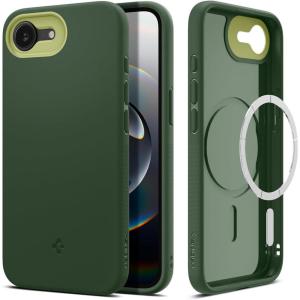 Spigen for iPhone 17 Pro Max Case, Nano Pop MagFit [TPU Covered Camera Control] [Compatible with MagSafe] – Black Sesame(Avo Green)