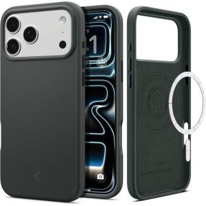 Spigen for iPhone 17 Pro Max Case, Silicone Fit MagFit [Compatible with MagSafe] – Stone(Abyss Green)