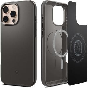 Spigen for iPhone 17 Pro Max Case, Thin Fit MagFit [TPU Covered Camera Control] [Compatible with MagSafe] – Black(Gunmetal)