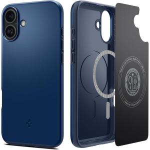 Spigen for iPhone 17 Pro Max Case, Thin Fit MagFit [TPU Covered Camera Control] [Compatible with MagSafe] – Black(Navy Blue)