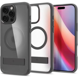 Spigen for iPhone 17 Pro Max Case, Ultra Hybrid S MagFit [TPU Covered Camera Control] [Kickstand] [Compatible with MagSafe] – Clear White(Frost Grey)