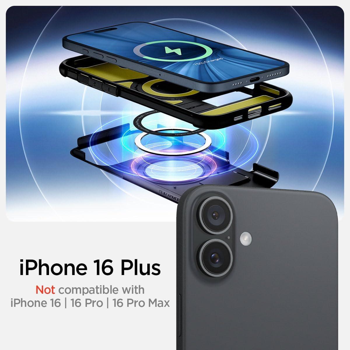 imageSpigen Slim Armor MagFit Designed for iPhone 67 Case MilitaryGrade Protection Compatible with MagSafe Black