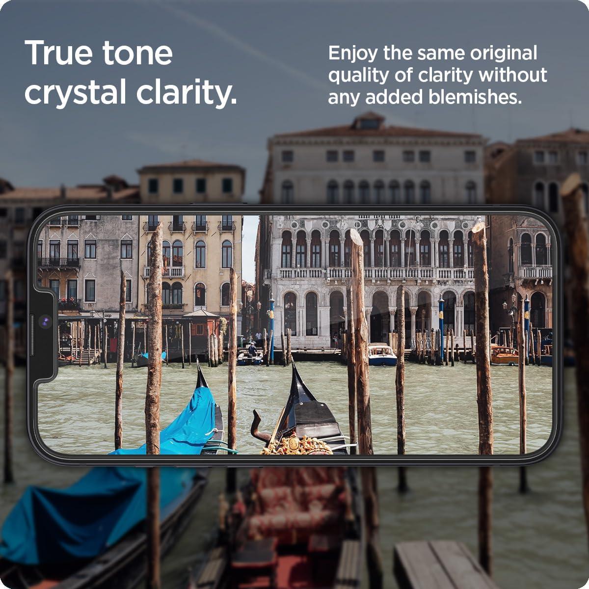 imageSpigen Tempered Glass Screen Protector GlasTR EZ FIT Privacy Designed for iPhone 16e iPhone 14 iPhone 13 ProiPhone 13