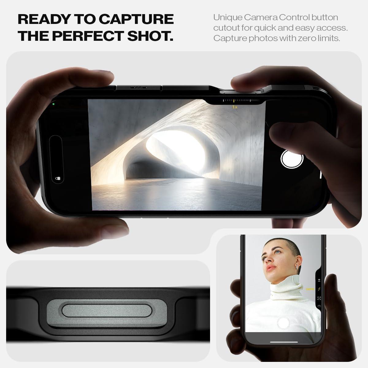 imageSpigen for iPhone 16 Case Tough Armor Ai MagFit Compatible with Magsafe Kickstand MilitaryGrade Protection BlackGunmetal