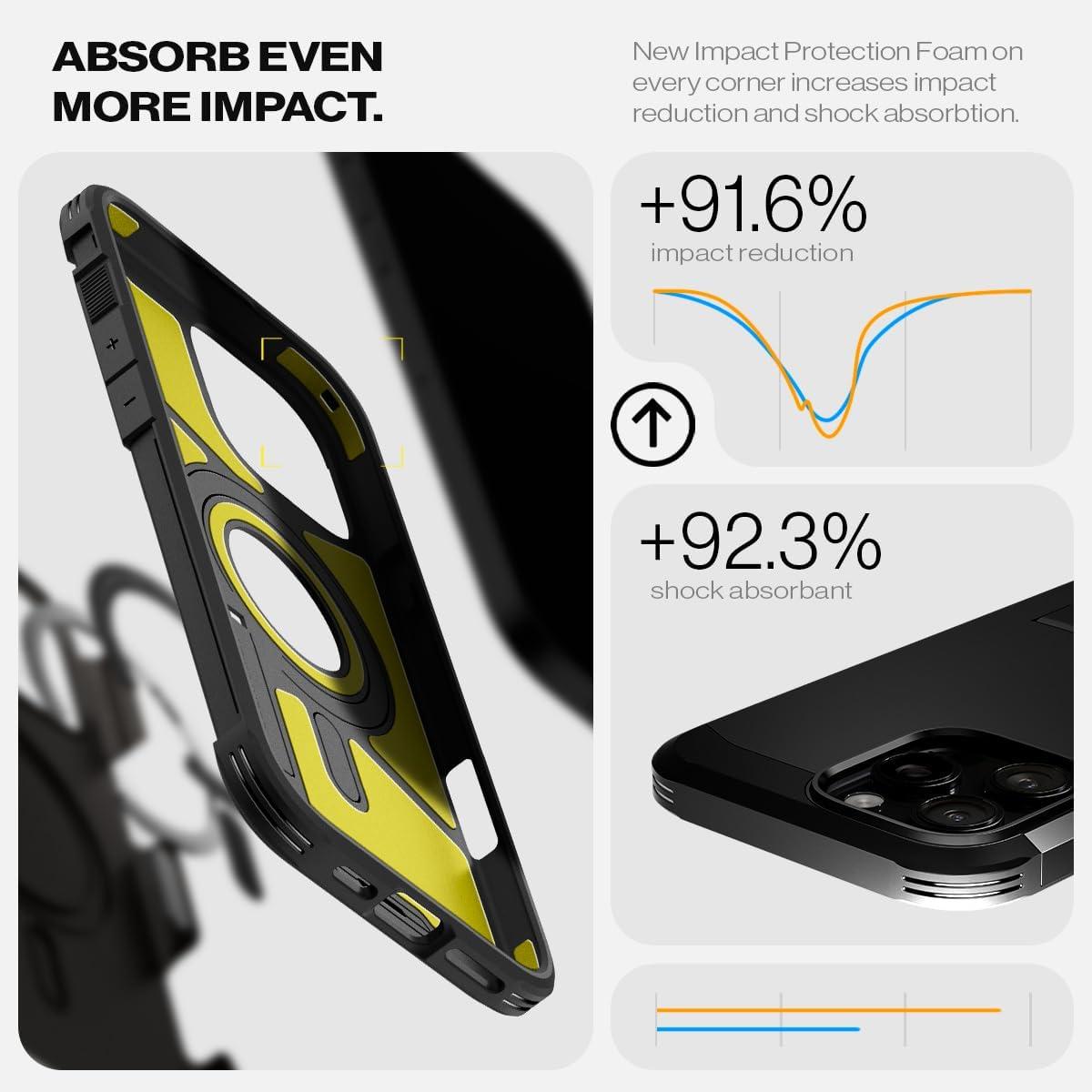 imageSpigen for iPhone 16 Case Tough Armor Ai MagFit Compatible with Magsafe Kickstand MilitaryGrade Protection BlackGunmetal