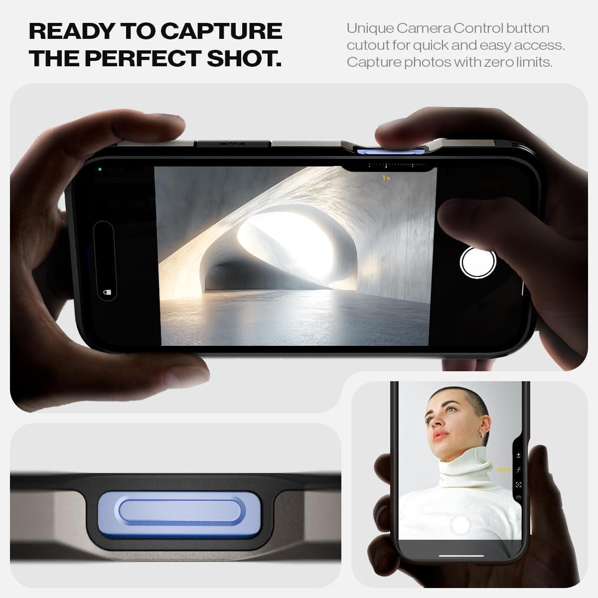 imageSpigen for iPhone 16 Case Tough Armor Ai MagFit Compatible with Magsafe Kickstand MilitaryGrade Protection BlackGunmetal