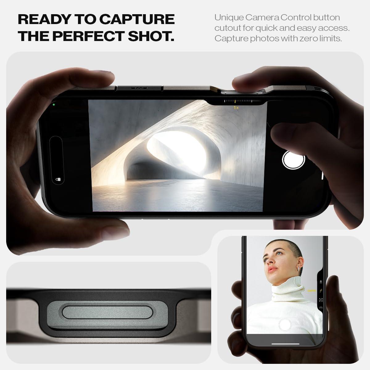 imageSpigen for iPhone 16 Case Tough Armor Ai MagFit Compatible with Magsafe Kickstand MilitaryGrade Protection BlackGunmetal