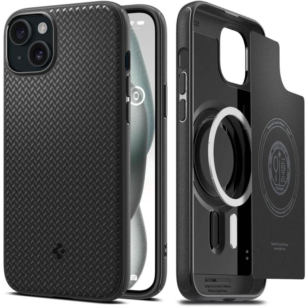 imageSpigen Mag Armor MagFit Designed for iPhone 15 Case for iPhone 14 Case 2023 MilitaryGrade Protection Compatible with MagSafe  Matte BlackMatte Black