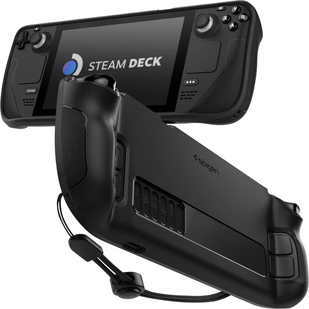 imageSpigen Rugged Armor Case Compatible with Steam Deck LCD 2022 Steam Deck OLED 2023 Matte Black